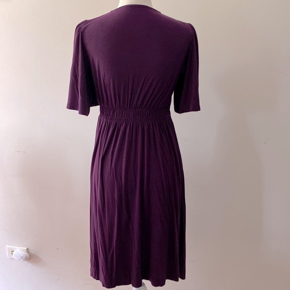 Motherhood Maternity women’s purple nursing dress, bell s/s elastic waist S/P - Picture 6 of 15